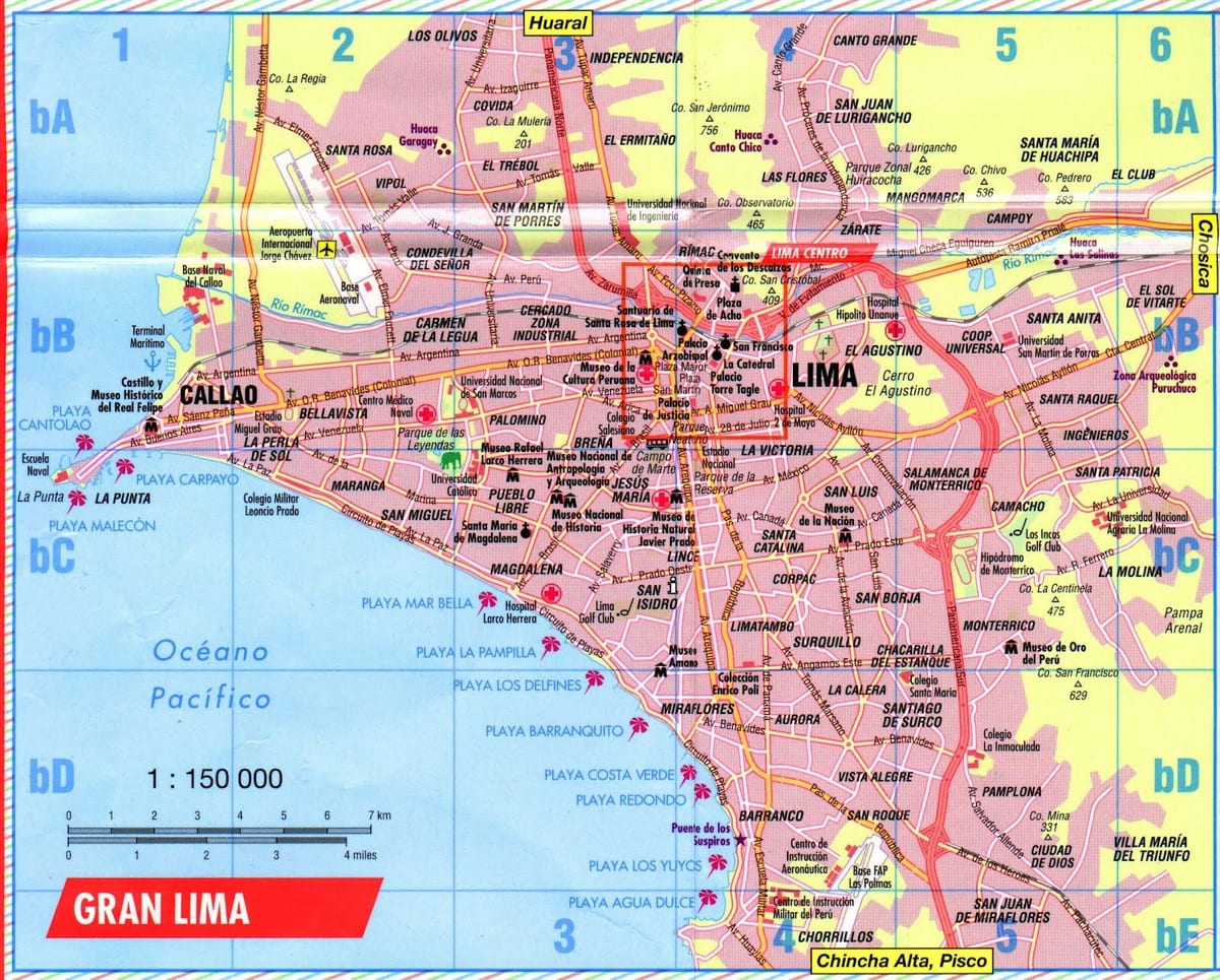 Mapa Lima atrakce