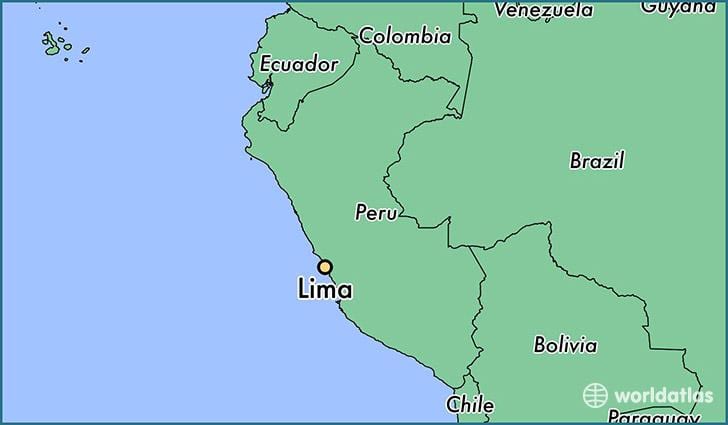 Lima peru na mapě světa