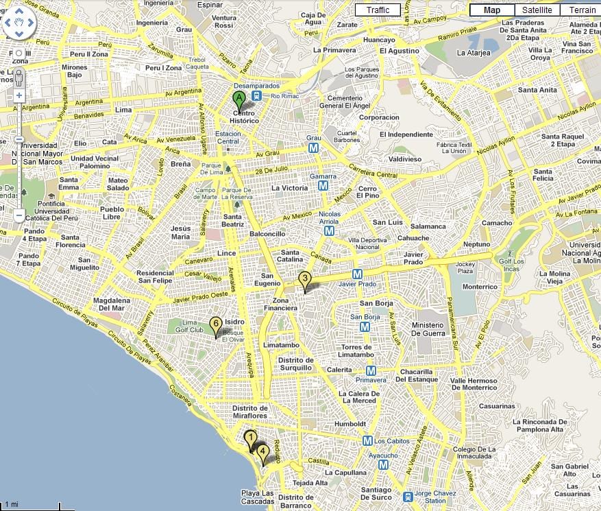 Mapa lince Lima peru