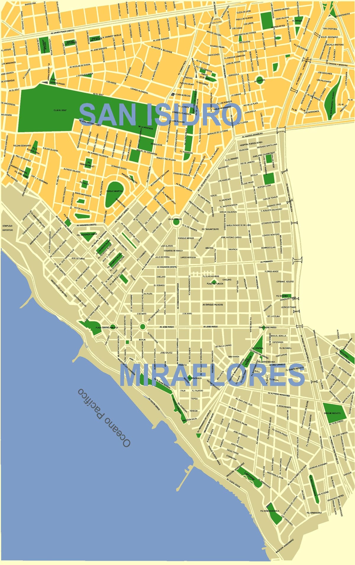 Mapa ima peru čtvrtí