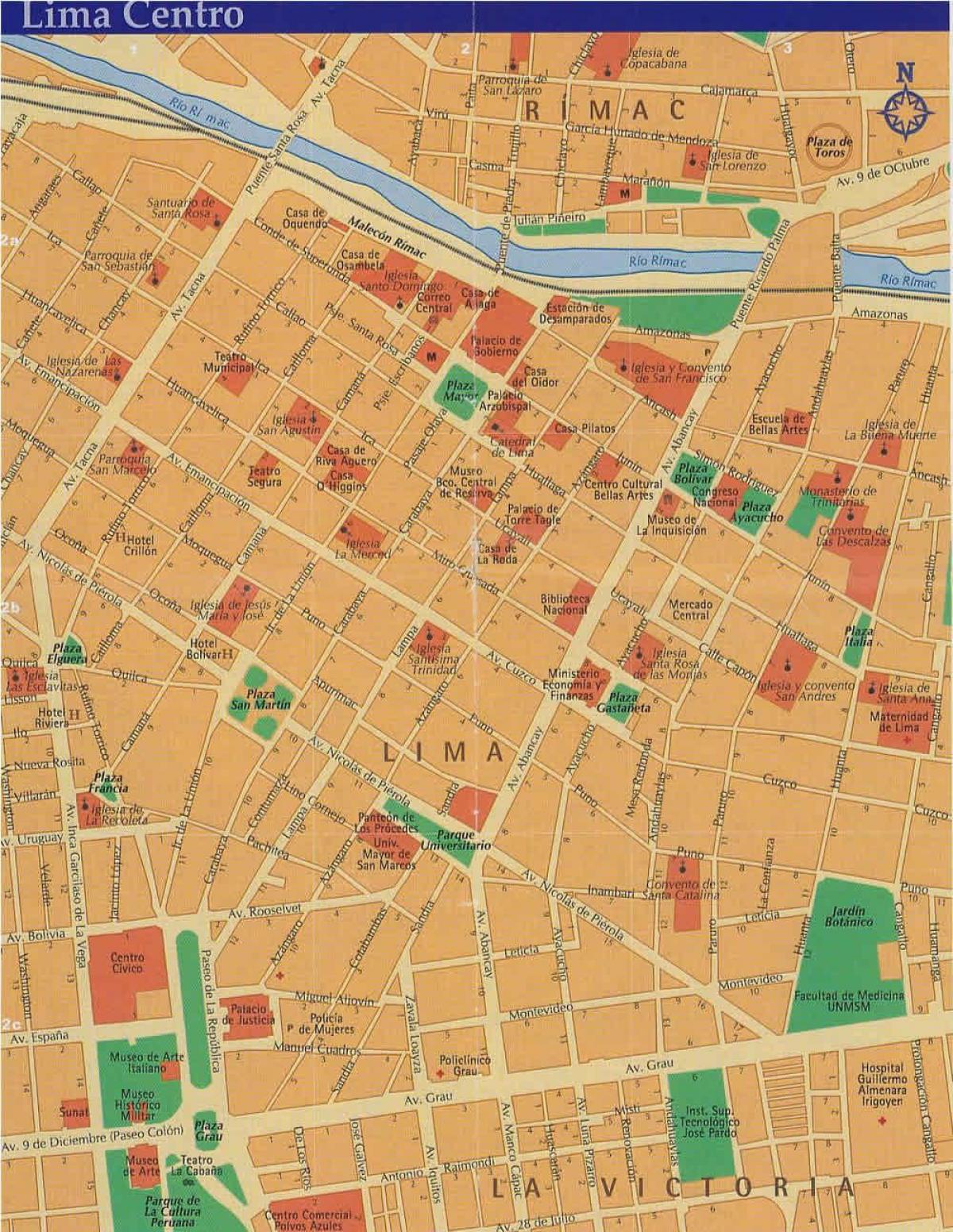 Lima peru mapa města