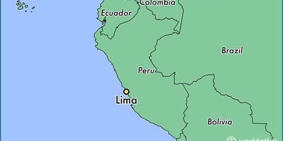 Lima peru na mapě světa