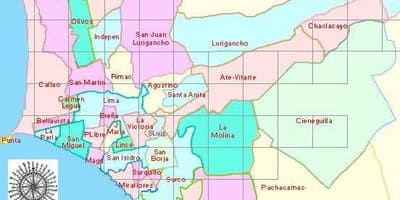 Mapa Lima peru okresů