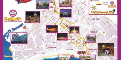 Turistická mapa Lima peru